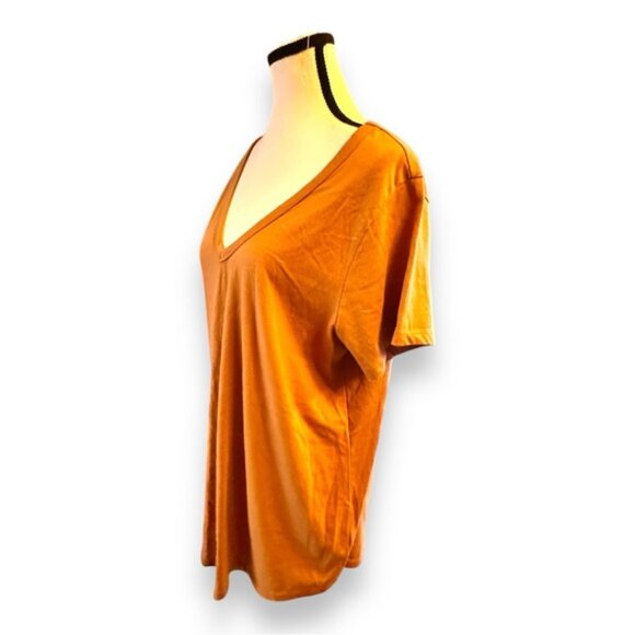 Women’s torrid 1 Burnt Wheat Girlfriend Signature Jersey V-Neck Tee 14 16 1X 1XL - Picture 2 of 10